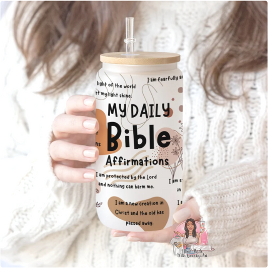 Bible Affirmations Glass Cup