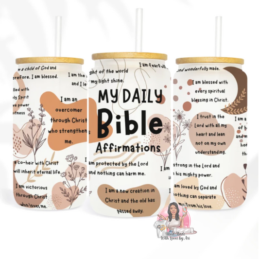 Bible Affirmations Glass Cup