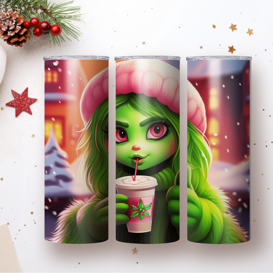 GRINCH GIRL CHRISTMAS TUMBLER